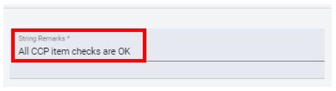 String Data Type field.
