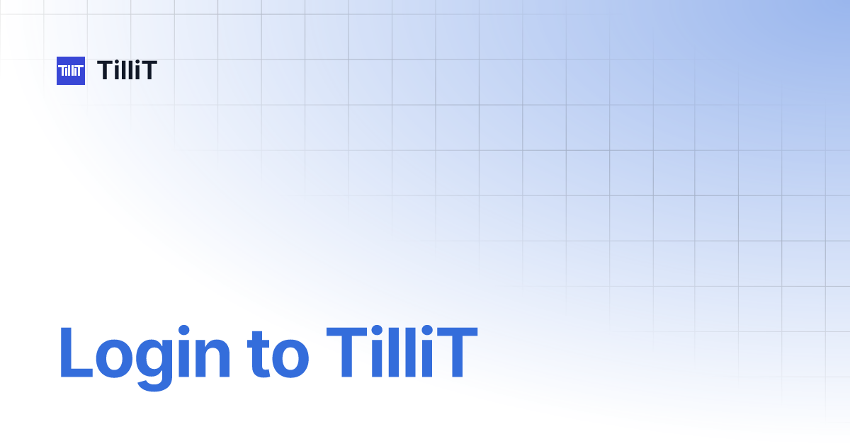 Login to TilliT | TilliT